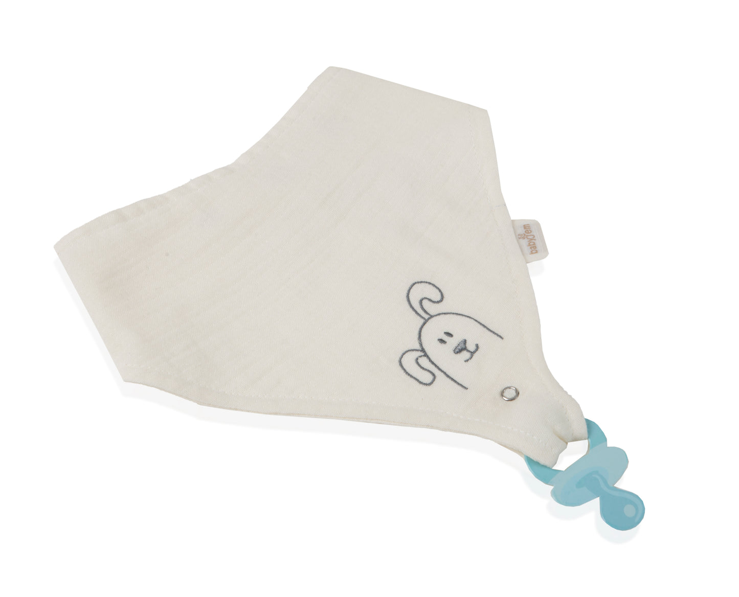 Babyjem 837 muslin bib with pacifier hanger