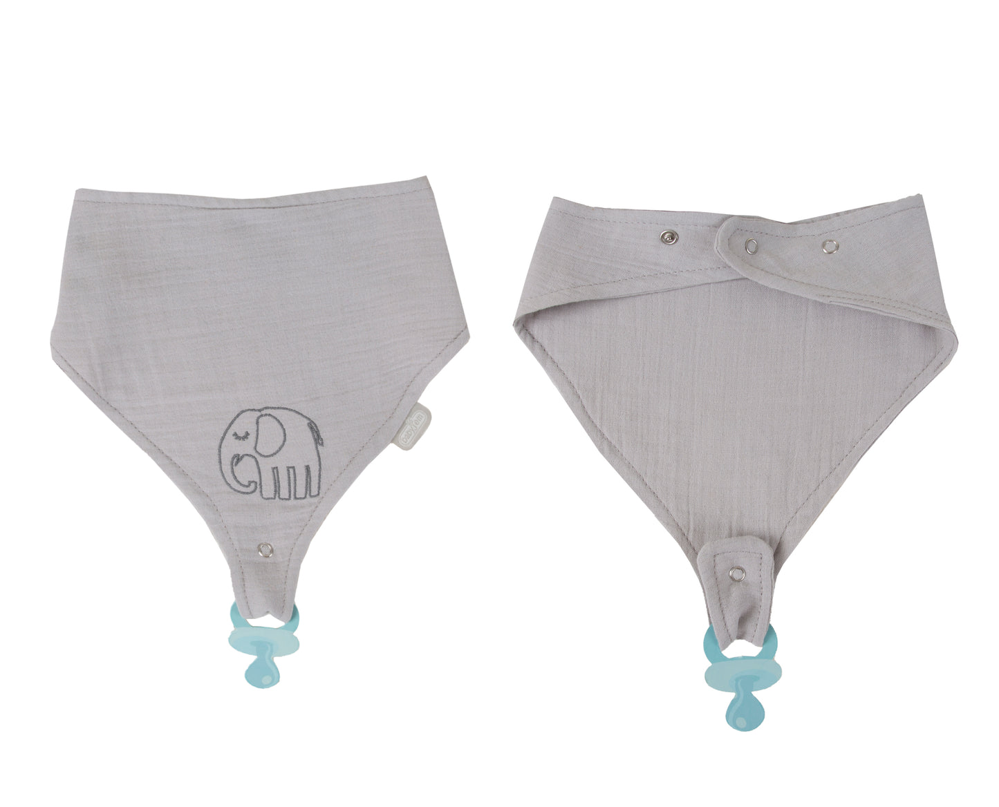 Babyjem 837 muslin bib with pacifier hanger