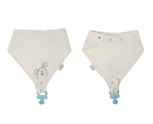 Babyjem 837 muslin bib with pacifier hanger